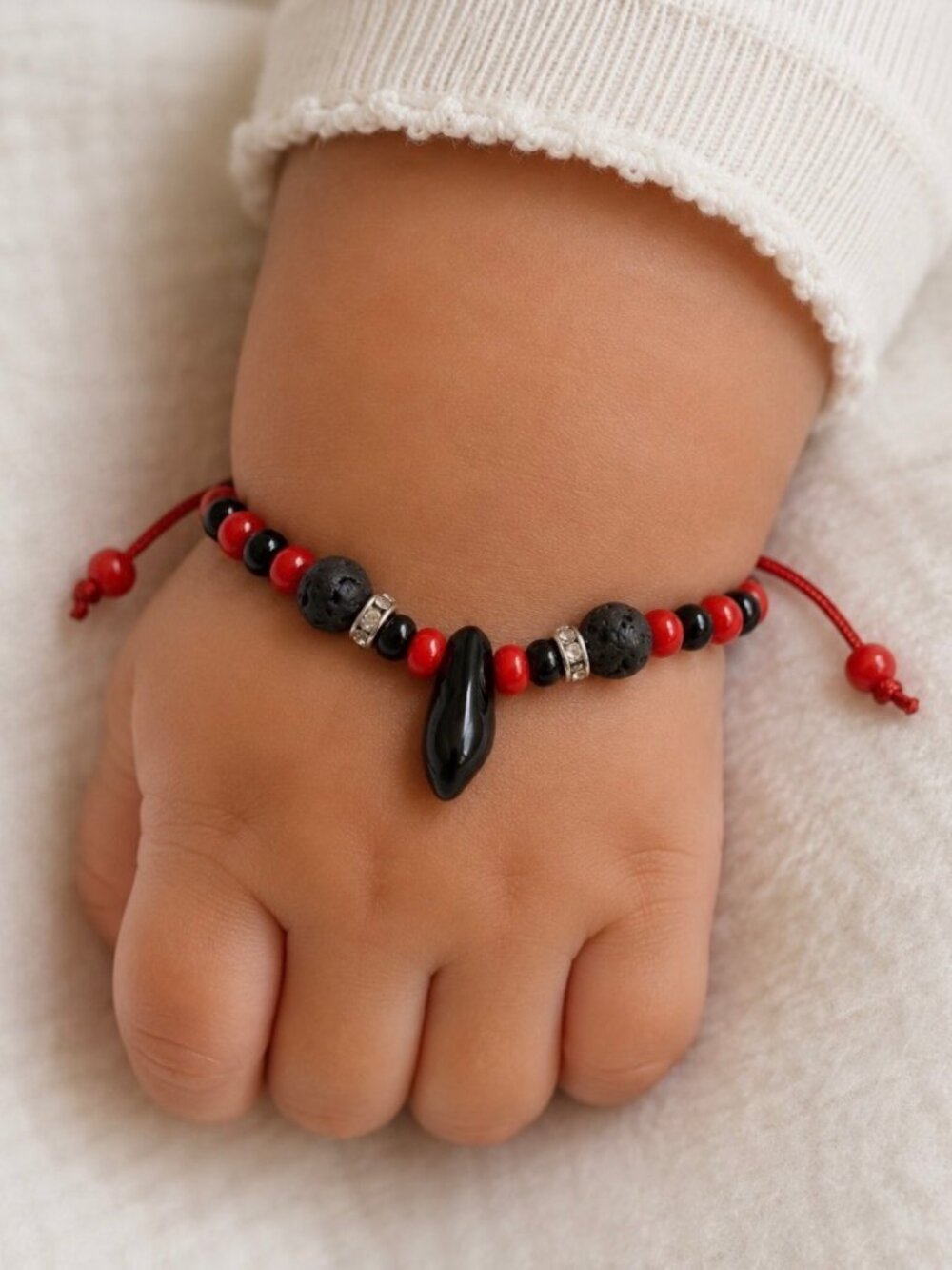 Powerful Azabache Red Cord Bracelet for Boy, Girl, Baby Protection black hand